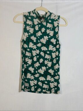 rag & bone Green And White Floral Tank Top Size XS EUC